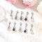 10Pcs Round Natural & Synthetic Gemstone Pendant Decorations, with 304 Stainless Steel Lobster Claw Clasps, 33.5~35mm