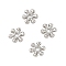 Brass Spacer Beads, Cadmium Free & Nickel Free & Lead Free, Flower, Platinum, 5x4.5x1mm, Hole: 0.8mm