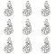 10Pcs 201 Stainless Steel Pendants, Cat with Heart Charm, Stainless Steel Color, 23x14x3mm, Hole: 2mm