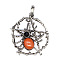 Natural Red Jasper Pendants, Spider, 37x43mm