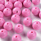 Opaque Acrylic Beads, Round, Hot Pink, 16x15mm, Hole: 2.8mm