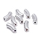 CCB Plastic Beads, for DIY Jewelry Making, Curved Tube, Platinum, 35x14x11mm, Hole: 3.5mm