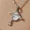 Stylish and Simple Brass Clear Cubic Zirconia Star Moon Planet Pendant Necklaces for Daily Wear, Platinum, 15.75 inch(40cm)