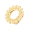 304 Stainless Steel Open Cuff Rings for Women, Real 18K Gold Plated, Flower, 30x30mm, Adjustable