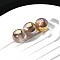 30Pcs Gradient Color Opaque Resin Beads, with Glitter Powder, Round, Dark Goldenrod, 8mm