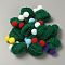 Woolen Crochet Mini Hat with Double Pom Pom Ball, Ornament Accessories, Sea Green, 35x31x28mm