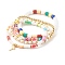 Stackable Bracelets, Stretch Beaded Bracelets Sets, with Polymer Clay Beads, Brass Beads and Cross Charms, Golden, Mixed Color, Inner Diameter: 2-1/4 inch(5.6cm), 4pcs/set