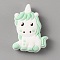 Silicone Beads, Unicorn, Light Green, 33x23.5x9.5mm, Hole: 2mm