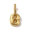 Brass Micro Pave Cubic Zirconia Pendants, Lead Free & Cadmium Free, Long-Lasting Plated Letter B, 19x9x9mm, Hole: 5mm