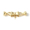 Brass Fold Over Clasps, Lead Free & Cadmium Free, Long-Lasting Plated, Rack Plating, Butterfly, Real 18K Gold Plated, 38.5mm