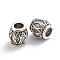 Alloy European Beads, Large Hole Beads, Barrel, Antique Silver, 10x10mm, Hole: 5mm
