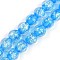 Handmade Gold Foil Lampwork Beads Strands, Round, Dodger Blue, 10mm, Hole: 1.8mm, about 50pcs/strand, 186.61''(474cm)