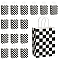 16Pcs Tartan Print Paper Packing Tote Bags, Shopping Bags with Handles, Rectangle, White, Black, 15x8x21cm