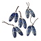 Natural Lapis Lazuli Pendants, Oval, 38x13x4mm, Hole: 0.7mm