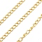 Brass Curb Chains, Long-Lasting Plated, Cadmium Free & Nickel Free & Lead Free, Soldered, with Spool, Golden, 3x2.2x0.5mm, about 32.81 Feet(10m)/Roll