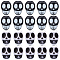 200Pcs 2 Styles Halloween Resin Beads, Skull with Opaque Acrylic Beads, Mixed Color, 9.5~10x7.5~8x8~9mm, Hole: 1.8mm, 200pcs/style