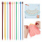 Knitting Tools Kits, including Plastic Tunisian Yarn Knitting Needles, Number Alloy Enamel Charm Locking Stitch Marker, Mixed Color
