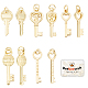 Beebeecraft 20Pcs 5 Style Key Charms 18K Gold Plated Skeleton Key Set Charms Pendants Craft Supplies for DIY Bracelet Jewelry Finding Making FIND-BBC0001-36-1