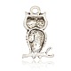 Antique Silver Alloy Rhinestone Owl Pendants for Halloween Jewelry ALRI-J058-28AS-2