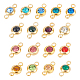 UNICRAFTALE 17pcs 17 Colors 2mm Hole 304 Stainless Steel Rhinestone Links Connectors Flat Round Birthstone Charm Golden Crystal Glass Links Charms Drop Dangle Pendant for Jewelry Earring Making STAS-UN0041-22-1