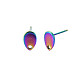 Colori arcobaleno 304 orecchini a bottone in acciaio inossidabile STAS-N098-022-3