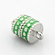 Platinum Plated Column Alloy Enamel Magnetic Clasps with Loops ENAM-P098-08-3