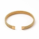 304 bracelet manchette ouverte en forme de chaînes en acier inoxydable pour femme BJEW-C033-01G-3