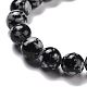 Perles d'obsidienne synthétique en flocon de neige G-E568-03C-3