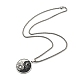 304 Edelstahl-Emaille-Yin-Yang-Halskette mit Sonnen- und Mondanhänger NJEW-G115-05P-3