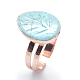 Natural Turquoise Cuff Rings RJEW-P066-04-5