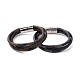 Bracelet multi-rangs triple couche cordon cuir microfibre avec 304 boucle aimantée acier inoxydable pour homme femme BJEW-G658-03P-1
