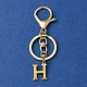 304 Schlüsselanhänger mit Anfangsbuchstabenanhänger aus Edelstahl KEYC-YW00005-08-1