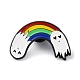 Alfileres esmaltados de fantasmas y arcoíris de Halloween JEWB-P031-D01-1