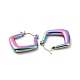 Pendientes de aro de rombos de acero inoxidable 304 de color arcoíris con revestimiento de iones (ip) para mujer EJEW-G293-21M-2