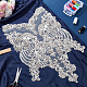BENECREAT Handmade Silver Rhinestones Bodice Applique Sewing Beads White Trim Patches Crystal Sewing Lace Patch Accessories for Shiny Decorative Wedding Dress DIY-WH0013-63-5