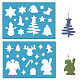 Gorgecraft 2 styles pochoirs de Noël modèle de forme de bijoux réutilisable Père Noël bonhomme de neige arbre de Noël étoiles wapiti boucles d'oreilles fabrication de modèles pochoir de découpe pour peinture mur bricolage artisanat ornements de Noël DIY-WH0359-036-1