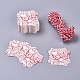 紙ギフトタグ  hange tags  美術工芸用  コットンコード付き  バレンタインデーのために  ワード愛の正方形  ホワイト＆レッド  45x45x0.5ミリメートル  50個/セット CDIS-L004-A02-1