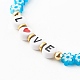 Bracelets extensibles en perles de verre millefiori faits à la main pour la saint valentin BJEW-JB06213-6