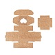 長方形の折りたたみ式クリエイティブクラフト紙ギフトボックス  アクセサリー箱  ハートクリアウィンドウ付き  羽の模様  4.3x4.3x2.7cm CON-B002-05A-02-3