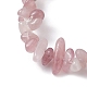 Braccialetti elasticizzati con perline di quarzo rosa naturale da donna BJEW-JB10046-15-3