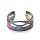 Chapado en iones (ip) 304 anillo de puño abierto ovalado de acero inoxidable para mujer RJEW-C025-30M-2