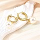 Круглые серьги-кольца из латуни с микропаве из прозрачных кубических цирконий EJEW-F369-02G-3