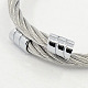 Mode 304 bracelets de couple en acier inoxydable pour les hommes BJEW-L088-02-2