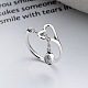 Капля и полое сердце из стерлингового серебра 925 пробы с прозрачным кубическим цирконием регулируемые манжетные кольца для женщин FS-WG374A3-01-1