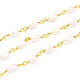 Cadenas de perlas de imitación de plástico ccb hechas a mano de 3.28 pie X-CHC-I038-06G-1