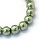 Baking Painted Pearlized Glass Pearl Round Bead Strands HY-Q330-8mm-49-2