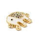 Brass Micro Pave Colorful Cubic Zirconia Connector Charms KK-B059-05G-01-3