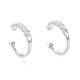 Brass Micro Pave Clear Cubic Zirconia Cuff Earrings Sets EJEW-I249-19P-2