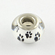 Perlas europeas de resina con estampado de huellas de perro con agujero grande OPDL-Q129-229A-1