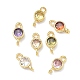 Латунные подвески-коннекторы с плоскими круглыми фианитами&nbsp;KK-P348-11G-1